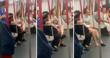 Девојка вришти во воз